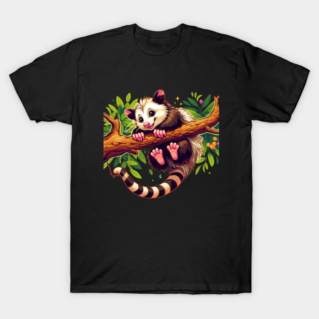 Joyful Opossum T-Shirt by BukovskyART